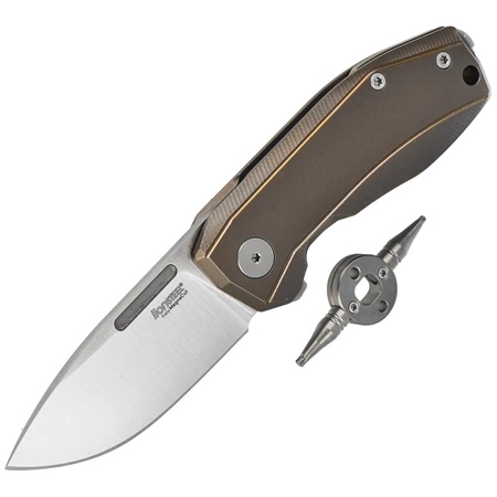 Nóż składany LionSteel Nano Bronze Titanium, Satin CPM MagnaCut (NA01 BR)