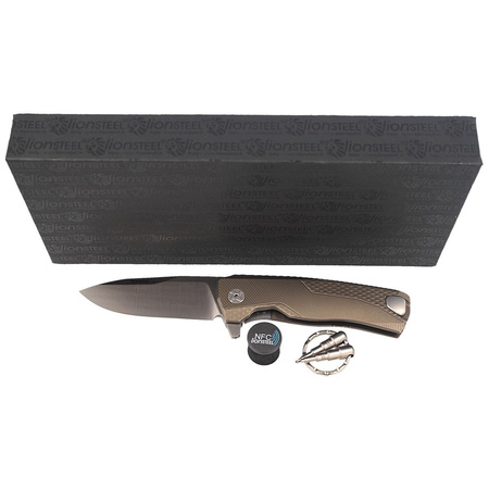 Nóż składany LionSteel ROK Titanium Bronze, Satin Blade (ROK B)