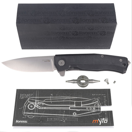 Nóż składany LionSteel Myto Black Canvas / Satin Blade (MT01 CVB)