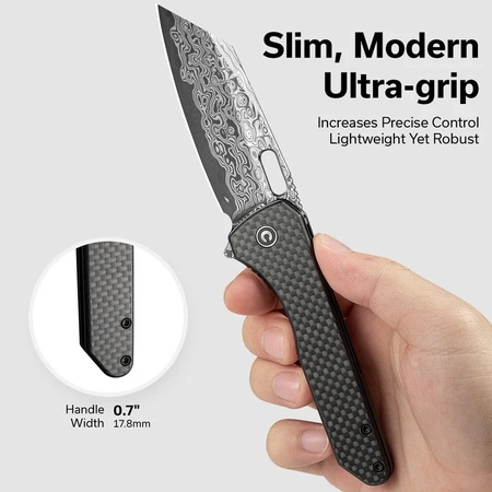 Nóż składany Civivi Nugz Black G10, Damascus by Matthew Wehrwein (C23060-DS1)