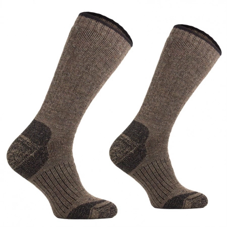 Comodo - Skarpety Alpaca Mountain Hiker z wełną merino i alpaki - brązowe
