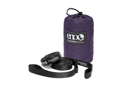 Hamak z systemem zawieszenia ENO TravelNest Hammock & Straps Combo - Plum