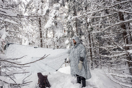 Płachta biwakowa - Tarp 3x3 - DD Hammocks - Winter MC