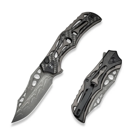 Nóż składany Civivi Biophase Gray Aluminium / Black G10, Damascus (C23083C-DS1)