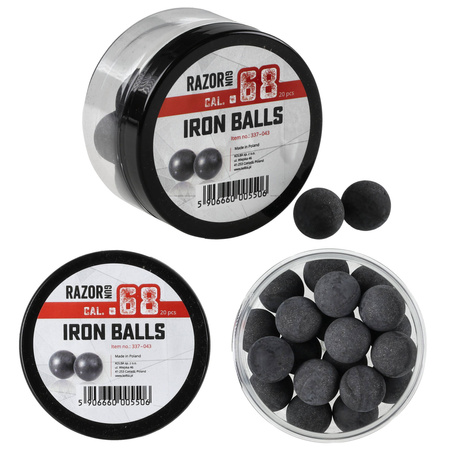 RazorGun - Kule gumowo-metalowe RGun kal. .68 / 20 szt. do Umarex T4E HDS i SG-68