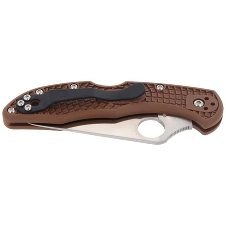 Nóż składany Spyderco Delica 4 FRN Brown Flat Ground Plain (C11FPBN)