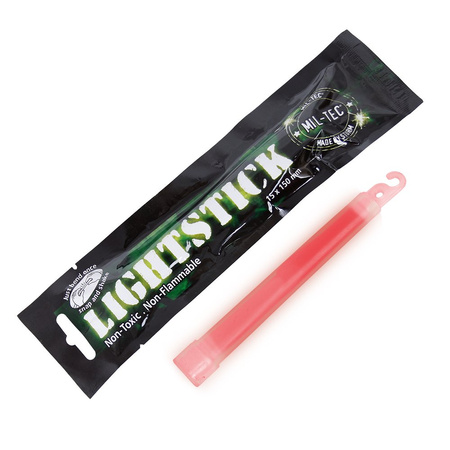 Światło chemiczne Lightstick Mil-Tec - 1,5 x 15 cm - Czerwone