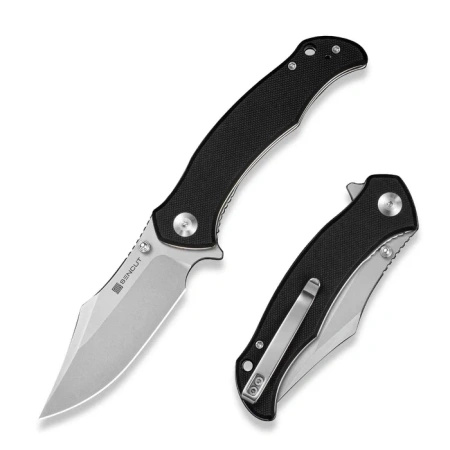 Sencut - Nóż składany Tauron Olive Canvas Micarta, Black D2 (S25060-3)