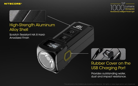 Latarka Nitecore TUP 1000 lumenów Szara