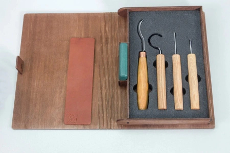 Zestaw noży do rzeźbienia z drewnianym etui - BeaverCraft S19Book