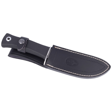 Nóż Muela Full Tang, ABS-Black, Lether (ABORIGEN-13G)