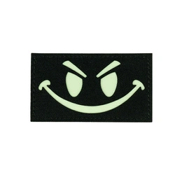 101INC - Naszywka świecąca - Laser Cut Patch Evil Smiley glow in the dark