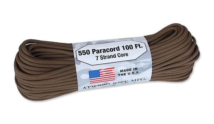 Atwood Rope - Paracord - MIL-SPEC 550-7 - 4 mm - Brązowy - 30,48m 