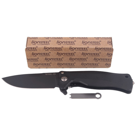 Nóż składany LionSteel SR Flipper Aluminum Black / Black Blade (SR11A BB)