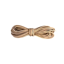 Rzemień skórzany 3x3 mm - 2 metry - naturalny