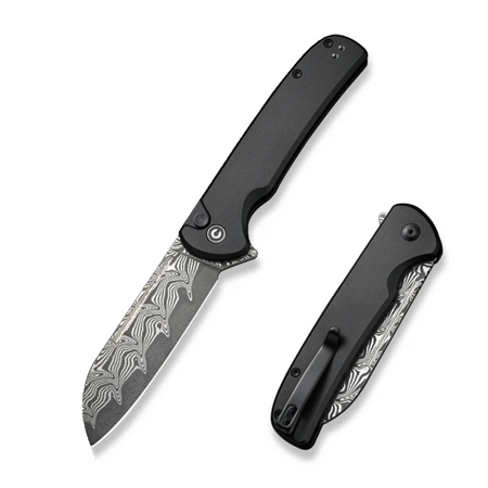 Nóż składany Civivi Chevalier II Black Aluminium, Black Damascus (C20022B-DS1)