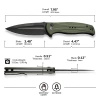 Nóż składany Civivi Incindie OD Green G10, Black Stonewashed (C23053-2)