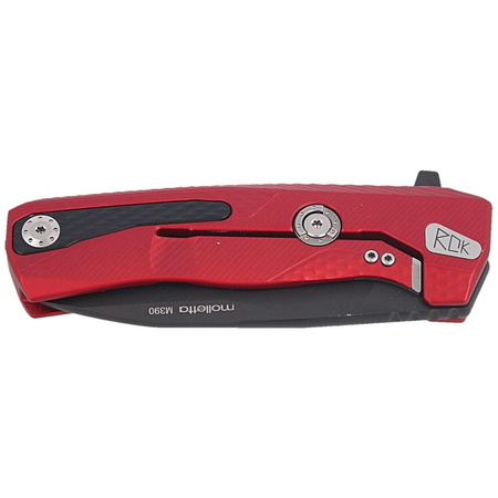 Nóż składany LionSteel ROK Aluminium Red, Black Blade (ROK A RB)
