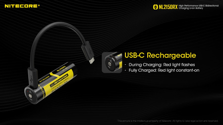 Akumulator LI-ION NITECORE 21700 NL2150RX - 5000 MAH USB-C